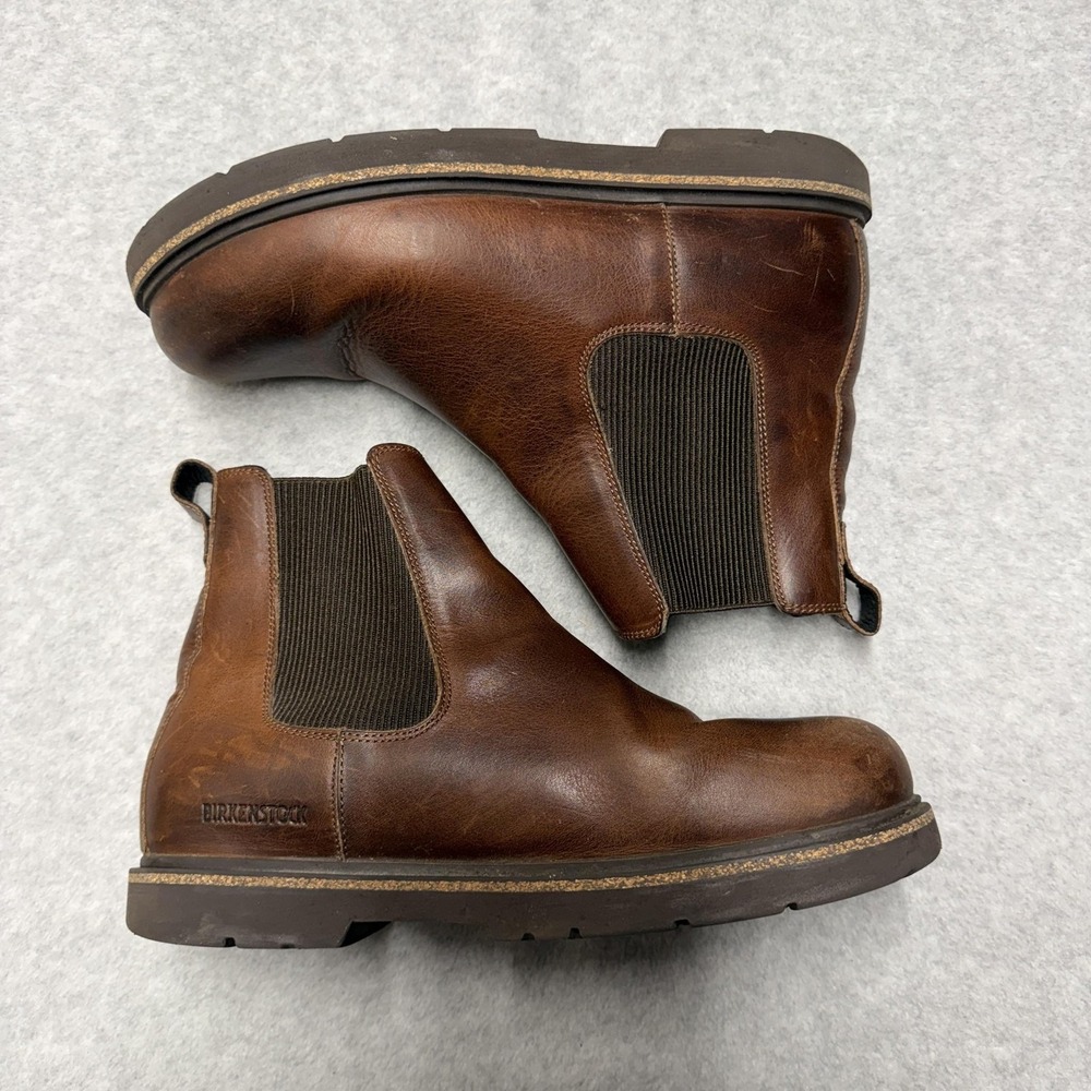 Birkenstock Highwood Chelsea Boots Mens 11 Brown Leather Ankle Pull On Comfort